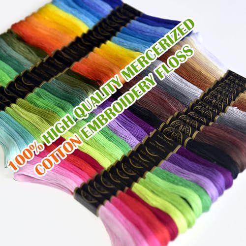 Friendship Bracelet String 50 Skeins Rainbow Color Embroidery Floss Cross Stitch Embroidery Thread Cotton Floss Bracelet Yarn, Craft Floss(Classic Color)