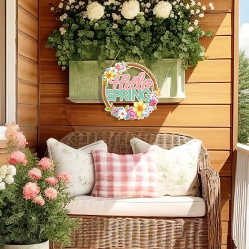 Large Size 12" Wooden Spring Ornaments to Paint, Flower Wooden DIY Blank Unfinished Round Wood Discs Ornament for Crafts Hanging Decorations(3PCS)
