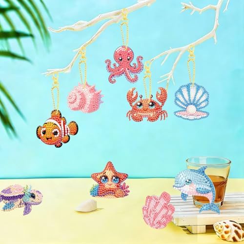12 PCS Diamond Art Keychain Kits, DIY Diamond Painting Crafts, Beginner Art Kit, Arts & Crafts Gift