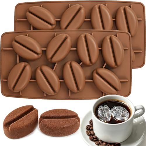 Coffee Chocolate Mold Silicone 16 Cavity, Coffee Bean Ice Cube Mold