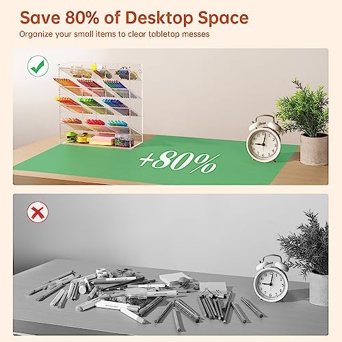 BEYGORM Acrylic Vertical Marker Organizer for 150 Markers, Desk Orgaizer
