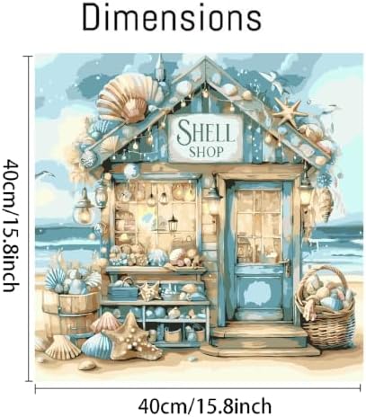 VIGEGU Beach Paint by Numbers Kit for Adults Beginner 16x16 Inch