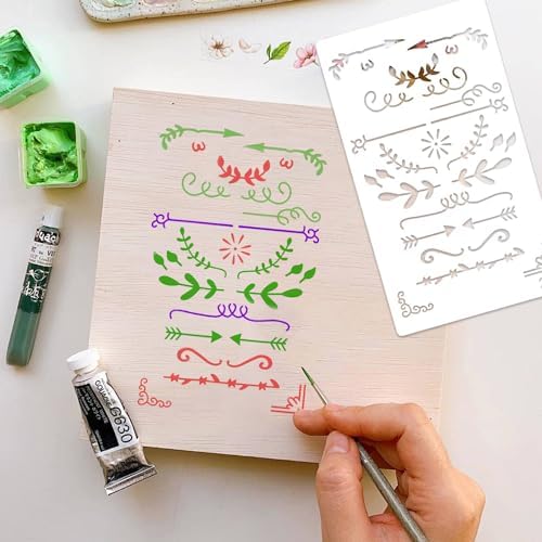 36 Pieces Journal Stencils for Bullet Dot Journaling Notebook Scrapbook, 4 x 7 Inch Planner Stencil DIY Drawing Templates Accessories Supplies Kit for Planners Cards Decorations (Journal)
