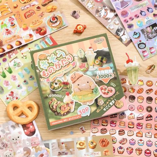 2000+ Pcs 90s Retro Anime Sticker Book for Scrapbooking