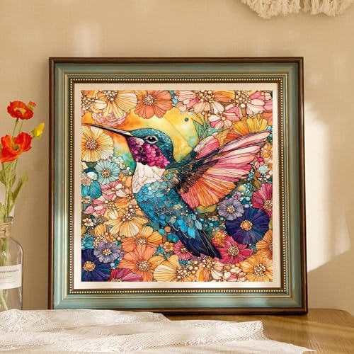 Xylogist Hummingbird Diamond Art Kits for Adults 14x14 Inch