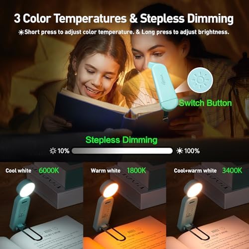 VAVOFO USB Rechargeable Book Light, Bookmark Clip on LED Reading Light
