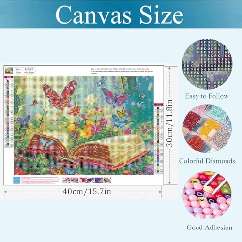 WNPOKN Book Diamond Art Kits for Adults 16 x 12 inch