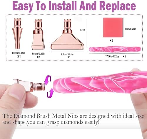Diamond Painting Pens, “Classic Wax Stylus” Diamond Art Pen, Gem Painting Tools Accessories, Gem Art Pen with Metal Tips for 5D Craft Nail