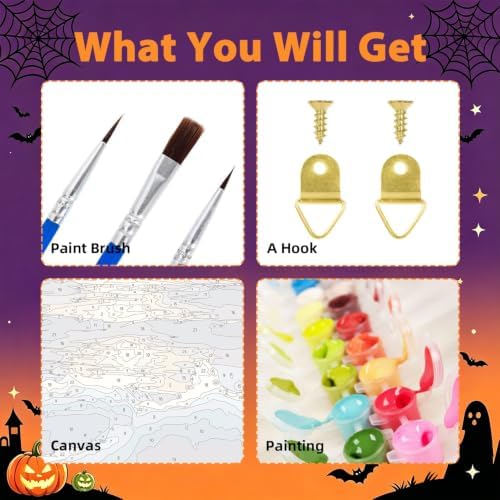 Aestalrcus Halloween Paint by Numbers Kit for Adults, Witch, 16x20inch