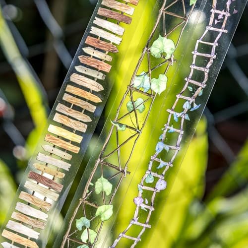 Landscape PET Tape Aesthetic Washi Tape Set Scrapbook Supplies Garden Path Fence Decorative Tape Green Plants Brick Wall Washi Tape Stickers Decorative Collage PET Stickers For Journaling Supplies