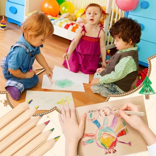 Ctosree 24 Packs Mini Colored Pencils Bulk Coloring Pencil in Boxes Back to School Gifts for Students Kids Classroom Rewards, Party Favor, Goodie Bag Fillers, 6 Per Pack (Rainbow,3.5'')
