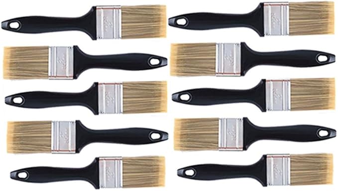 2 Inch Flat Paint Brush Set,10 Pack Chip Brushes for Stain,Trim & DIY