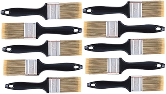2 Inch Flat Paint Brush Set,10 Pack Chip Brushes for Stain,Trim & DIY