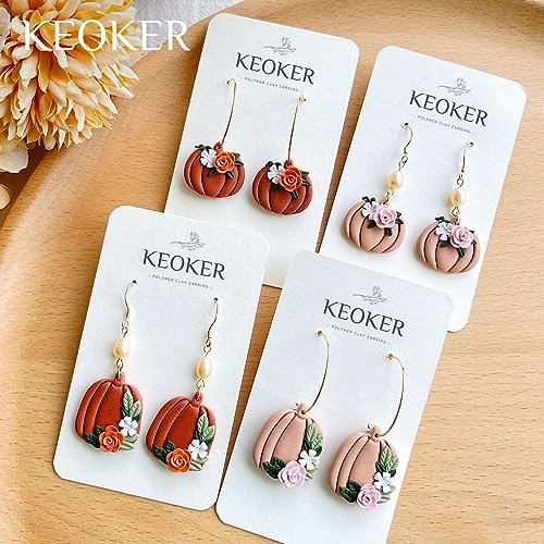 Keoker Polymer Clay Cutters for Fall - Acorn Clay Cutters for Earrings Making, 10 Shapes Autumn Clay Earrings Cutters, Clay Cutters for Polymer Clay Jewelry (Earrings Clay Cutters)