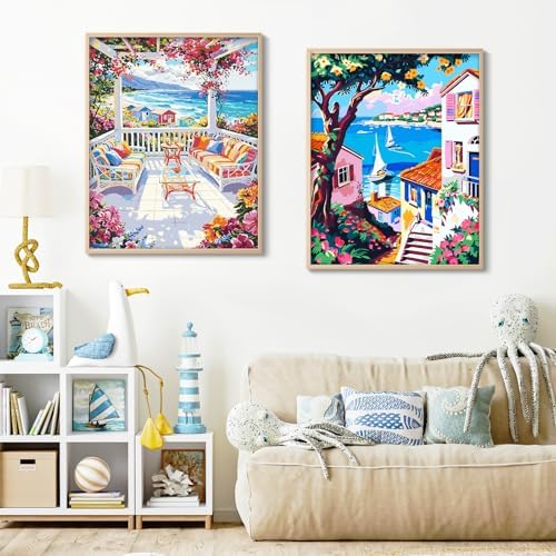 ZTOTZ Paint by Numbers with Landscape Flower Paint by Numbers Kit for Adults Beginner