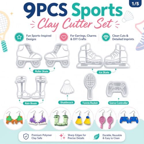 9Pcs Sports Polymer Clay Cutters