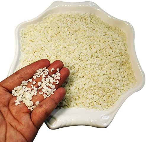 LIKETURE Fake Sprinkles 110g Glow in the Dark Polymer Clay Sprinkles for Slime Resin Faux Sprinkles Craft Fake Candy Sprinkle for Shaker Card Phone Case DIY Crafts (Glowing Star-110G)