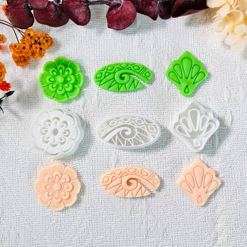Xaekicr Polymer Clay Cutters Set – 3PCS Decorative Clay Cutters for Polymer Clay Jewelry, Carved Pattern Clay Earring Cutters Shapes, DIY Clay Tools for Earrings and Crafts
