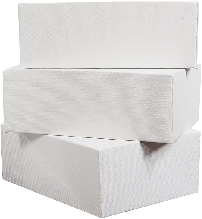 Creative Mark The Edge Deluxe Cotton 1-1/2" Deep Stretched Canvas for Painting, 8x8 Pack of 9, 14oz. Primed Weight, Universal Archival Priming, Medium Tooth, Frameless Artwork Canvas for Painters