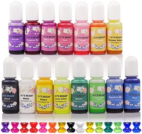 LET'S RESIN Epoxy Resin Dye,15 Color Translucent Epoxy Resin Pigment