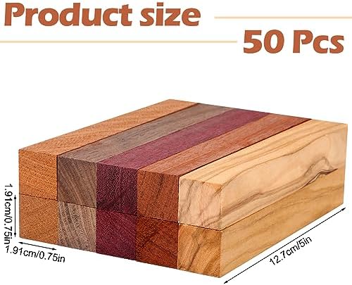 Qilery 10 Pcs Exotic Wood Pen Blanks Turning Supplies DIY Crafts Hardwood Pen Blanks Turning Kit, 5 x 3/4 x 3/4 Inch (Black Walnut,Purpleheart,Zebrawood,Cherrywood,Bubinga)