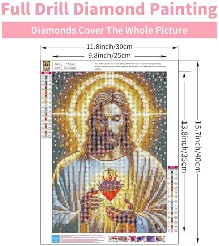 Diamond Art Kits for Adults, 5D Jesus Diamond Painting Kit,12x16 Inch