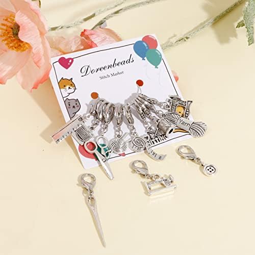 DoreenBeads 12Pcs Knitting Themed Stitch Marker for Crocheting and Knitting