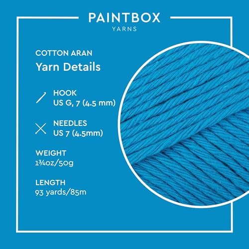 Paintbox Yarns 100% Cotton Aran Yarn 1.76oz / 50g, 93yds / 85m