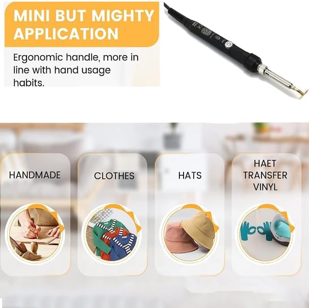 Arokimi Mini Iron, 80W Small Tiny Iron for Crafts Patches Hats (Black)