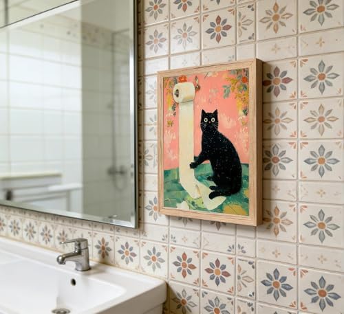 Black Cat Diamond Art Kits for Adults Round Diamond Painting 12x16 Inch