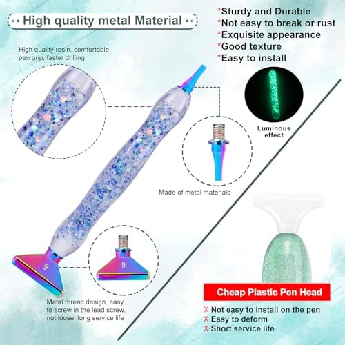 DoreenBow 13Pcs Diamond Art Tools Glow in The Dark Diamond Art Accessories