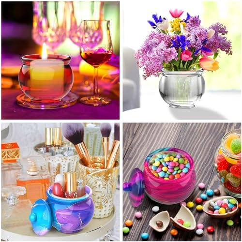 Juome Jar Resin Molds Silicone, Large Jars Silicone Molds with Lid for Epoxy Resin Casting, Resin Mold for DIY Jewelry Storage Box, Candy Container, Home Decoration | Jar Silicone Molds with Lid for Epoxy Resin Casting, Resin Mold for DIY Jewelry Stora...