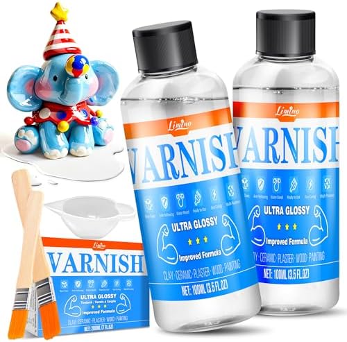 Air Dry Clay Glaze - 200ml Upgrade Formula Clay Varnish, Ultra Gloss Varnish Pottery Glaze, Clay Sealant to Prevent Scratches, Wear, Cracking - Quick Dry, Non-Toxic, Enhance Color Vibrancy