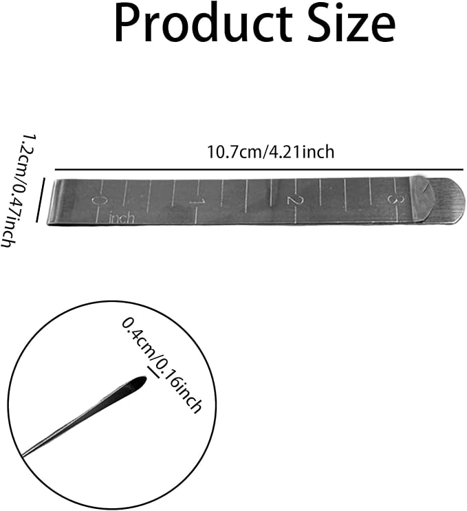 20 Pcs Stainless Steel Sewing Clips with 3-Inch Measurement Ruler – Hemming Tool for Quilting, Sewing, and Pinning Accessories