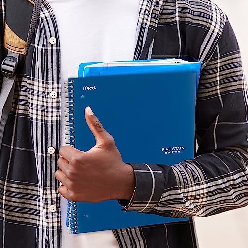 Five Star Spiral Notebook + Study App, 6 Pack, 5 Subject, College Ruled Paper, Fights Ink Bleed, Water Resistant Cover, 8-1/2" x 11", 200 Sheets, Assorted Colors (73793)