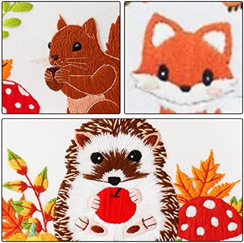 Louise Maelys 3 Set Animal Embroidery Kit for Beginners Cute DIY Gift
