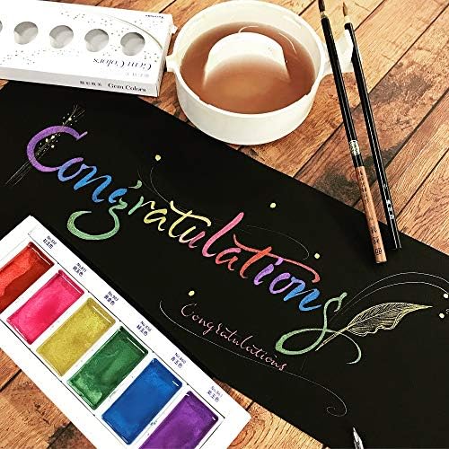Kuretake Gansai Tambi STARRY, PEARL, GEM COLORS, 3 pack set, Made in Japan