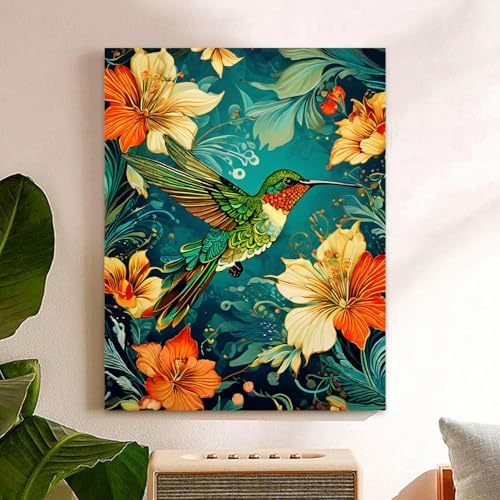 Reivworl Hummingbird Paint by Numbers Kit for Adults Beginner 16×20 inch