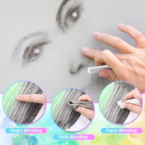 Watersay 24 Pcs Soft Pastel Drawing Chalk Set Square Sketch Chalk Non-toxic Artist Pastel Sticks for Professional Artists and Art Lovers(60 x 8 x 8 mm,White)
