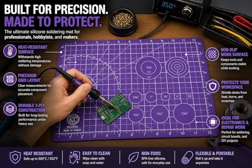 KC GLOBAL A4 (13"x9") Professional Grade Self-Healing Double-Sided PVC Cutting Mat (Purple) - Odor-Free, Eco-Friendly, Non-Slip, Premium Desk Mat for DIY, Crafting, Model Building and Art Projects