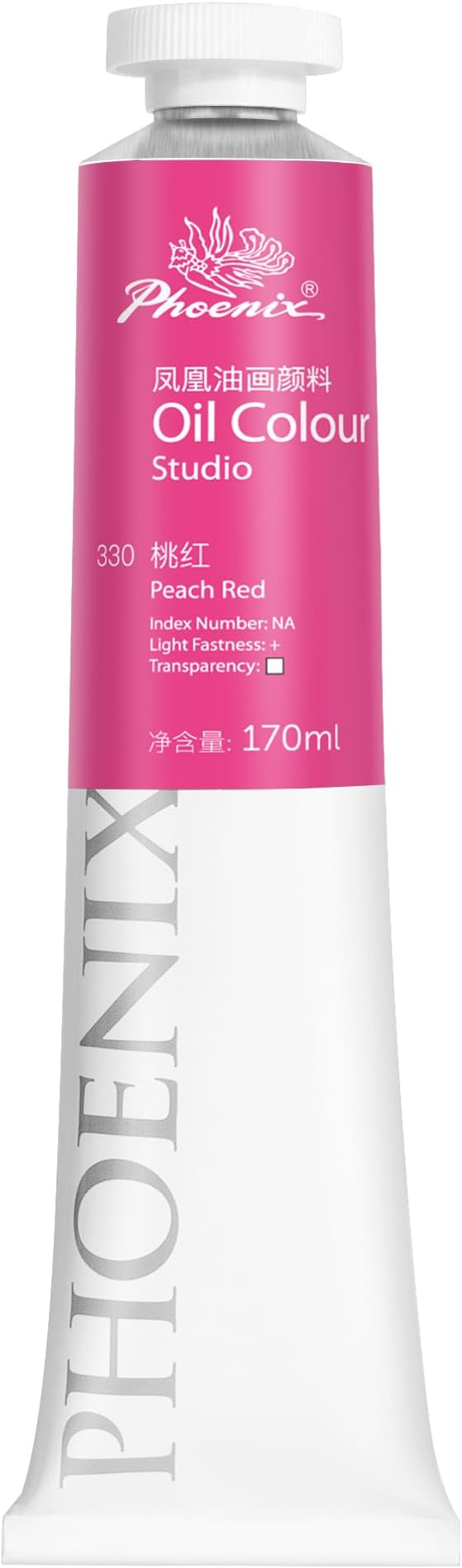 PHOENIX Peach Red Oil Paint - Studio Oil Paint Single Large Tube - 170ml / 5.75 Fl oz. Peach Red 330