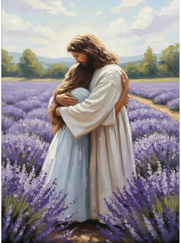 Jesus Paint by Numbers Kit for Adults Framed Canvas, Frameworkless
