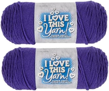 Hobby Lobby I Love This Yarn, 100% Acrylic, 300 Grape, Set of 2