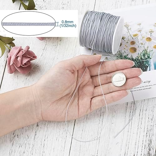 100 Yards 0.8mm Braided Nylon Crafting Thread Chinese Knotting Beading String Macrame Cord Rope for Necklace Bracelet Jewelry Craft Making, Dark Gray