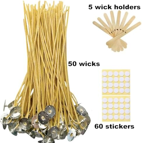 50 PCS 10 inch 2.5mm Hemp Candle Wick Beeswax Candle Wicks Pre-Waxed Candle Wicks Hemp Wicks Candle Wick Butter Candle Making Wicks 100% Organic