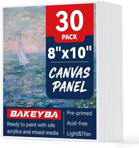 Canvas Boards 8x10inch 30 Pcs Small Painting Canvas Panels for Kids | 100% Cotton White Blank Art Supplies for Acrylics Oil Watercolor Tempera Paints