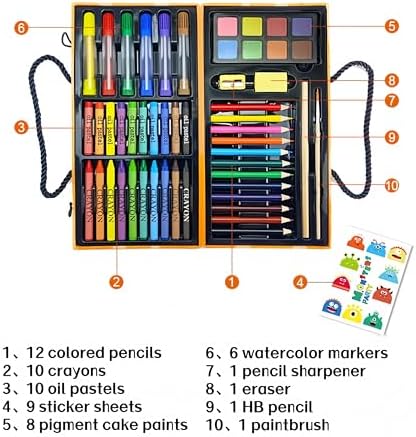 AmazeCat 59-Pack Deluxe Drawing Art Set,Art Supplies, Crafts Drawing Painting Kits Christmas Birthday Gifts for Teens Girls Boys Kids Adults Artists