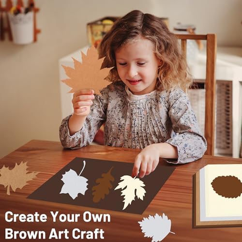 Oleitodh 100 Sheets 8.5x11 in Brown Cardstock, 5 Tones, 180GSM/65lb