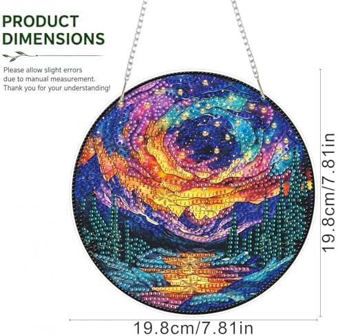 HMZephitiquc Aurora Hanging Diamond Art Kits for Adults, Special Shaped Crystal Diamond Painting Suncatchers, 5D Gem Art for Adults, Sun Catchers DIY Craft Kits for Gift Home Decor