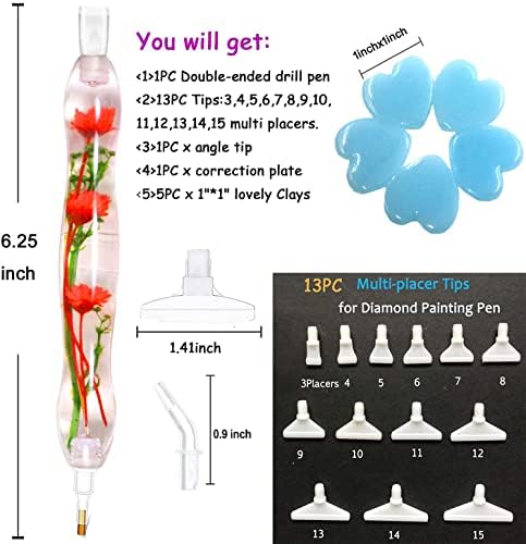 Praise V Do Diamond Painting Pen,Diamond Art Pen,Diamond Painting Pen Kit Tool Accessories Stylus Drill Pen for Diamond Painting Nail Art Cell Phone Decoration Diamond Art 3RedFlowers